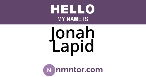 Jonah Lapid