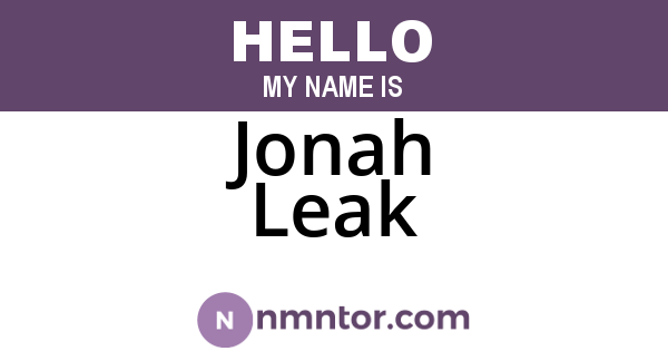 Jonah Leak
