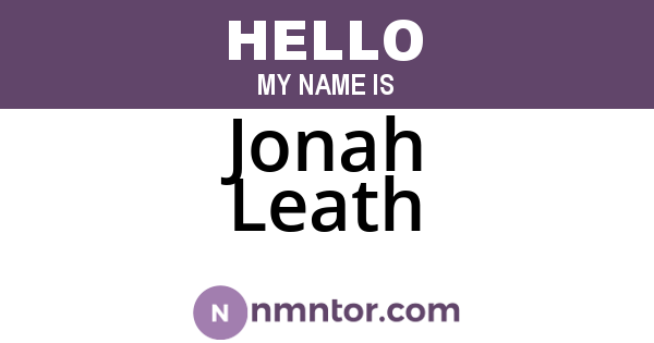 Jonah Leath