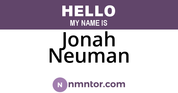 Jonah Neuman