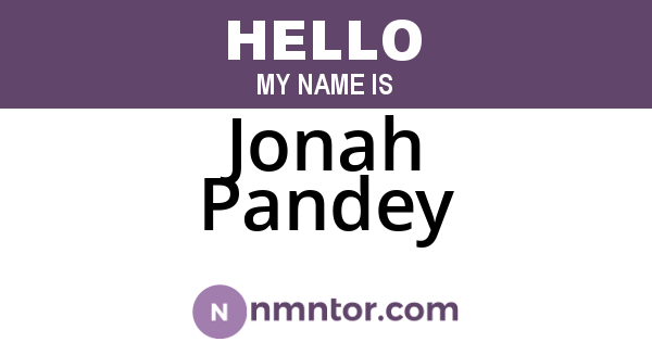 Jonah Pandey