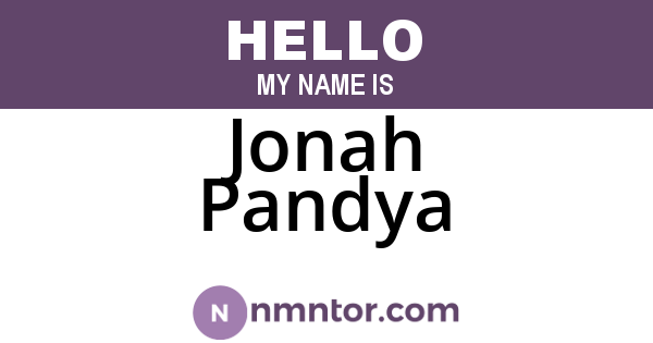 Jonah Pandya