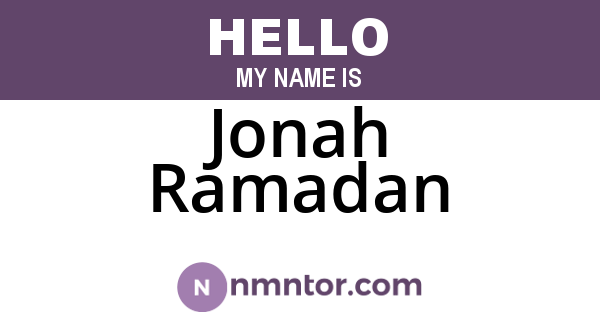 Jonah Ramadan