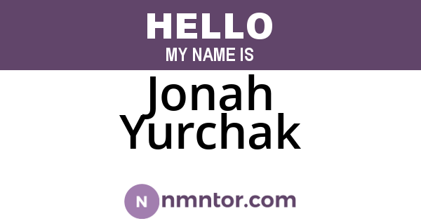 Jonah Yurchak