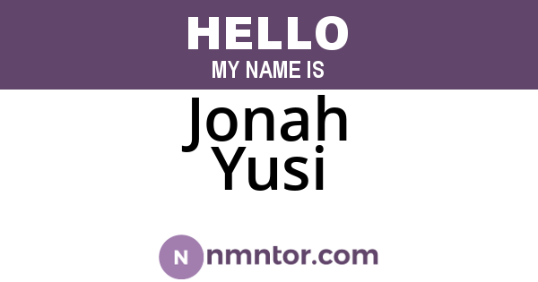 Jonah Yusi