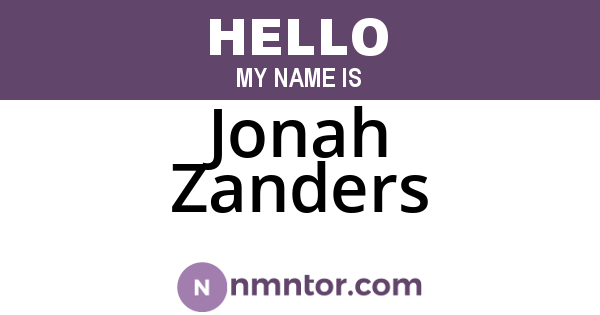 Jonah Zanders