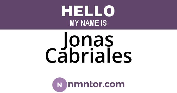 Jonas Cabriales
