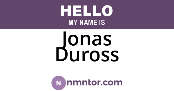 Jonas Duross