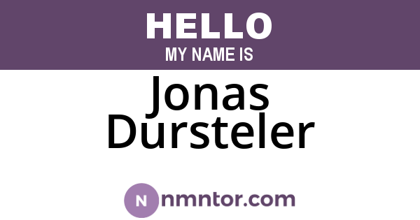 Jonas Dursteler
