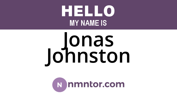Jonas Johnston