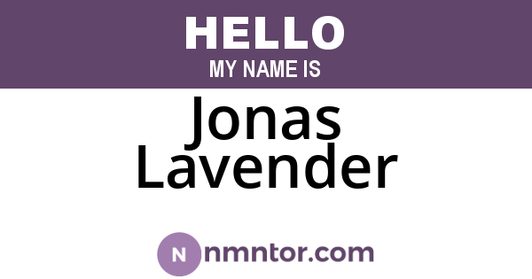 Jonas Lavender