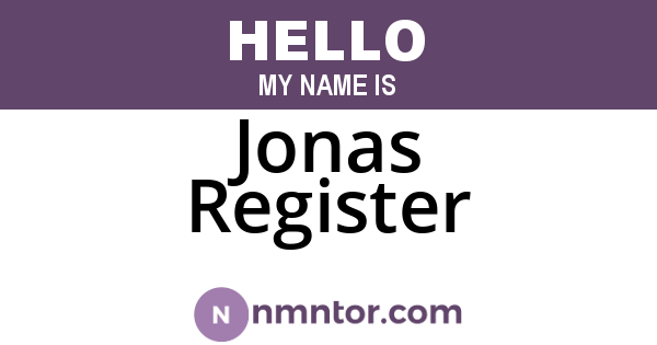 Jonas Register