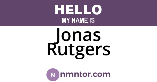 Jonas Rutgers