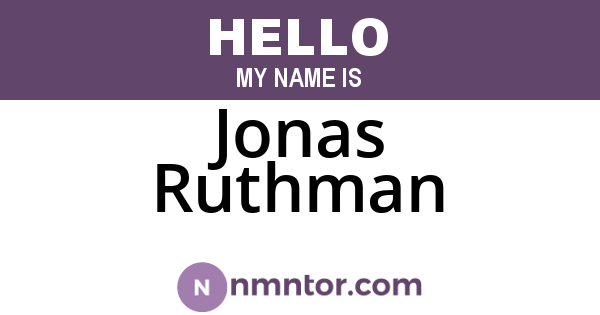 Jonas Ruthman