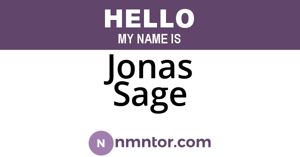 Jonas Sage