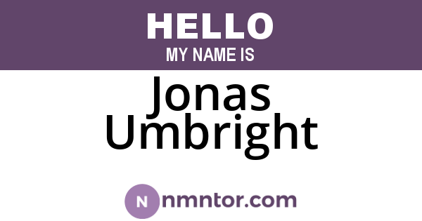 Jonas Umbright