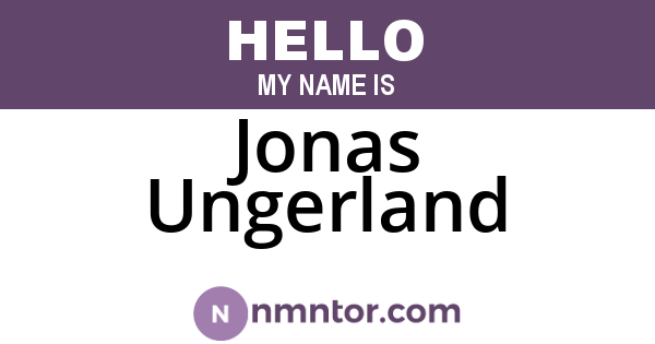 Jonas Ungerland
