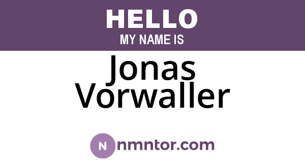 Jonas Vorwaller