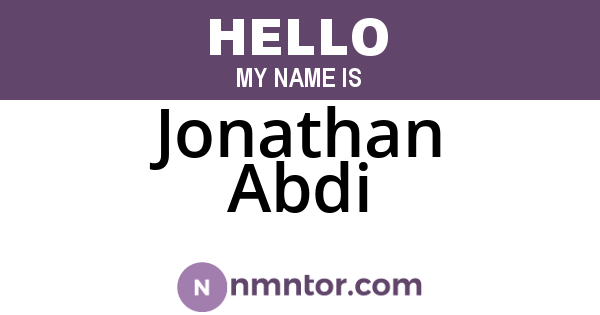 Jonathan Abdi