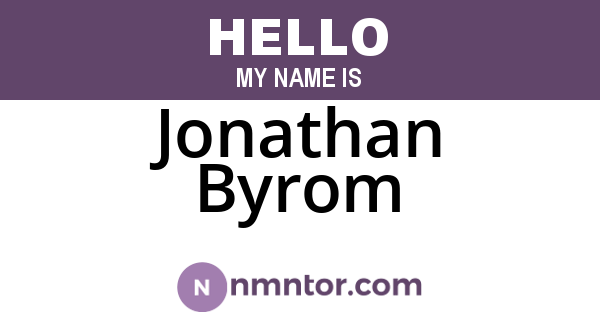 Jonathan Byrom