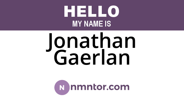 Jonathan Gaerlan
