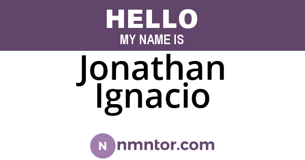 Jonathan Ignacio