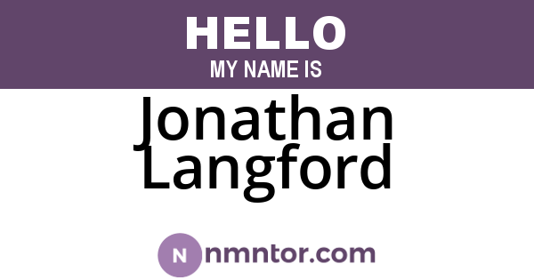 Jonathan Langford