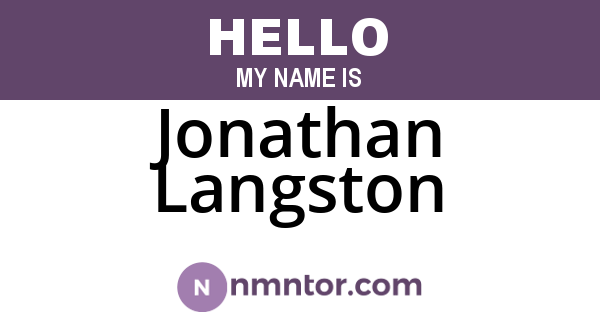 Jonathan Langston