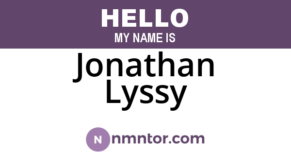 Jonathan Lyssy