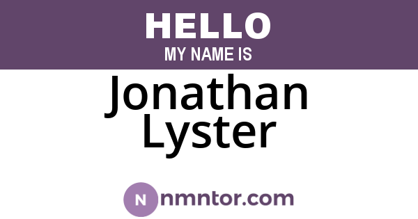 Jonathan Lyster