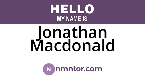 Jonathan Macdonald