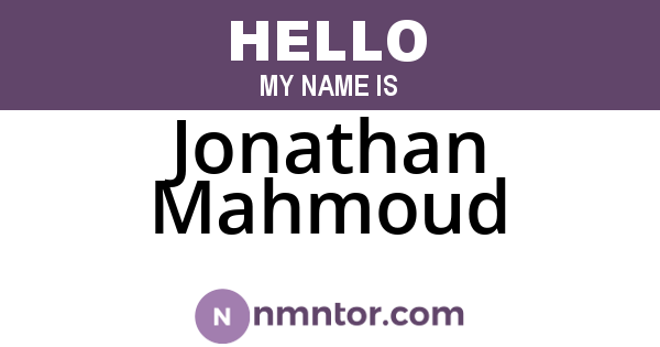 Jonathan Mahmoud