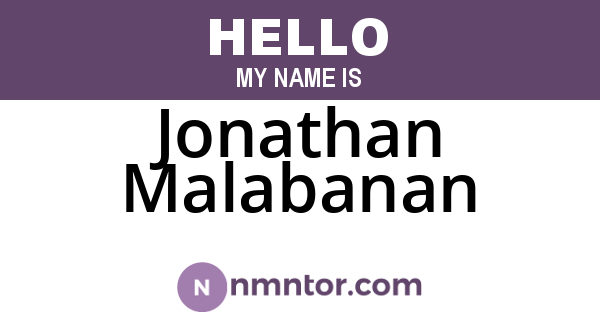 Jonathan Malabanan