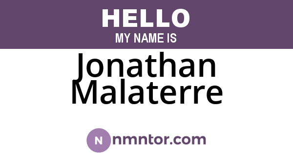 Jonathan Malaterre