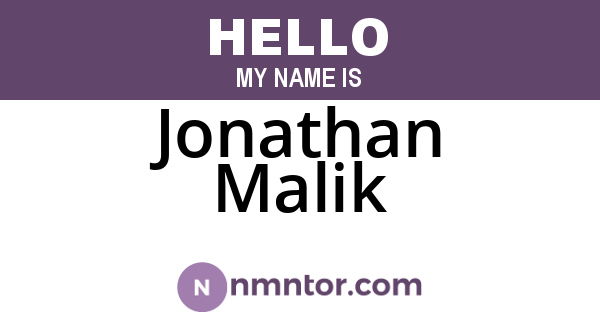 Jonathan Malik
