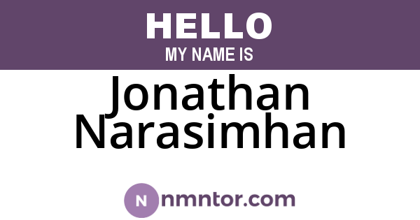 Jonathan Narasimhan