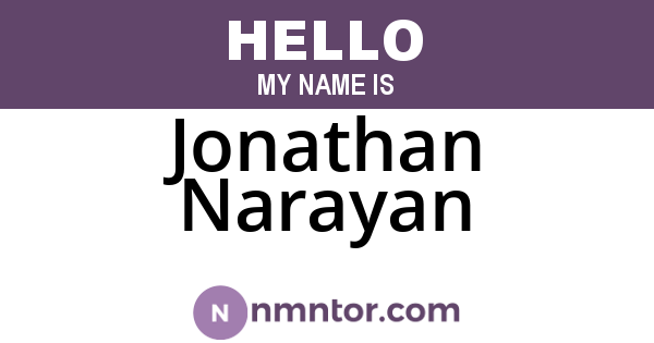 Jonathan Narayan