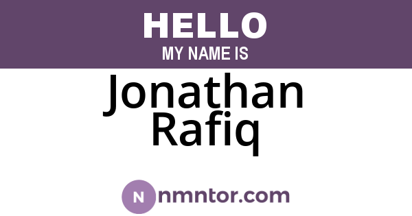 Jonathan Rafiq