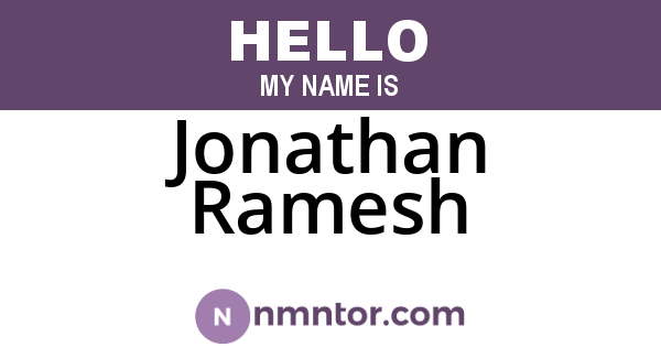 Jonathan Ramesh