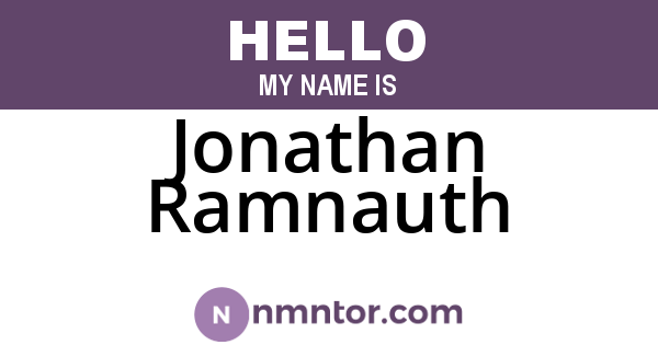 Jonathan Ramnauth