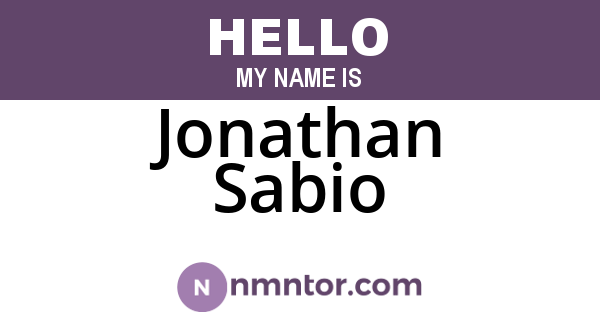Jonathan Sabio