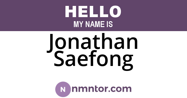 Jonathan Saefong