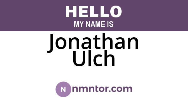 Jonathan Ulch