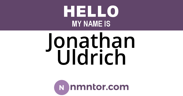 Jonathan Uldrich