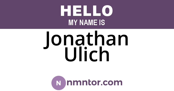 Jonathan Ulich