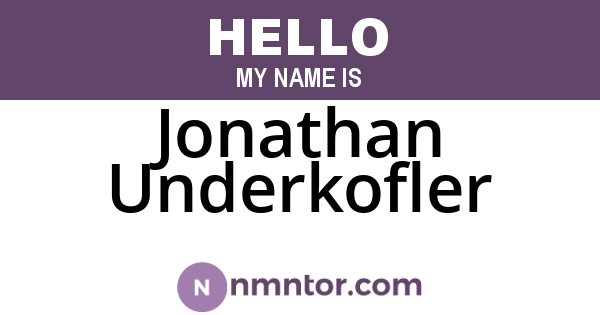 Jonathan Underkofler