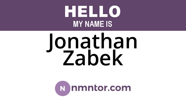 Jonathan Zabek