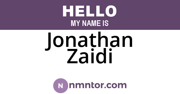 Jonathan Zaidi