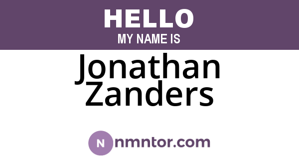 Jonathan Zanders