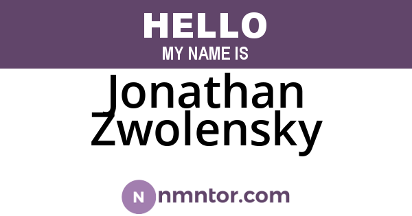 Jonathan Zwolensky
